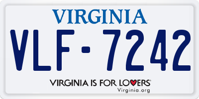 VA license plate VLF7242