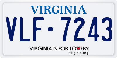 VA license plate VLF7243