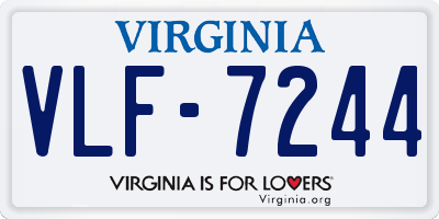 VA license plate VLF7244
