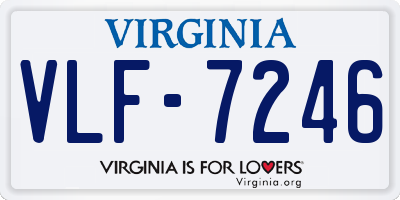 VA license plate VLF7246