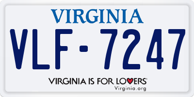 VA license plate VLF7247