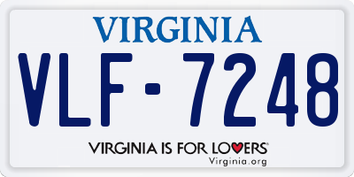 VA license plate VLF7248