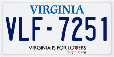 VA license plate VLF7251