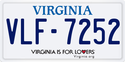 VA license plate VLF7252
