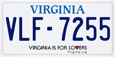 VA license plate VLF7255