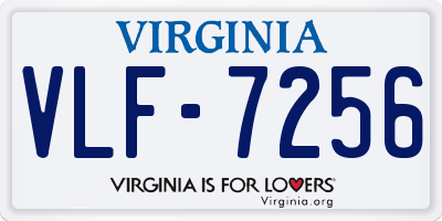 VA license plate VLF7256