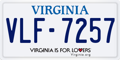 VA license plate VLF7257