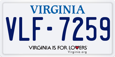 VA license plate VLF7259