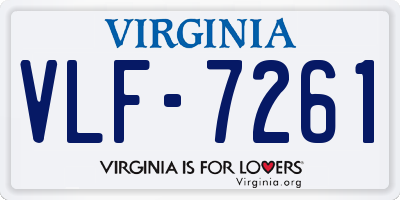 VA license plate VLF7261