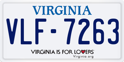 VA license plate VLF7263