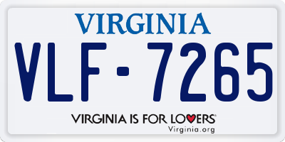 VA license plate VLF7265