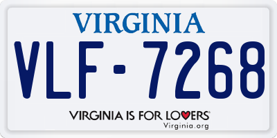 VA license plate VLF7268