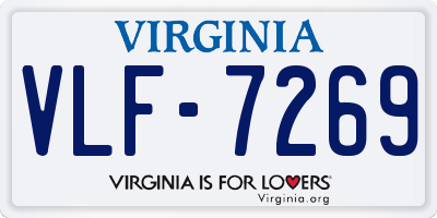 VA license plate VLF7269