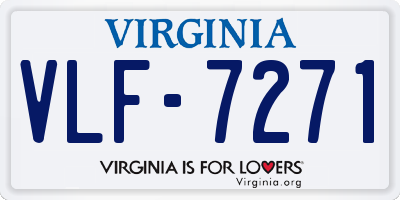 VA license plate VLF7271