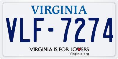 VA license plate VLF7274
