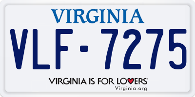 VA license plate VLF7275