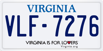 VA license plate VLF7276