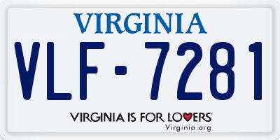 VA license plate VLF7281