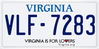 VA license plate VLF7283