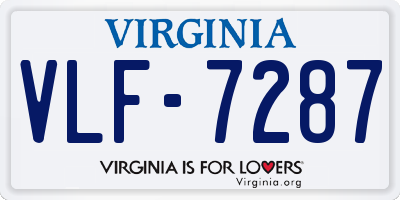VA license plate VLF7287
