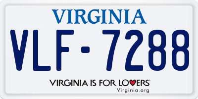 VA license plate VLF7288