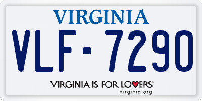 VA license plate VLF7290