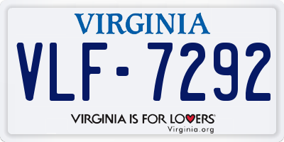 VA license plate VLF7292