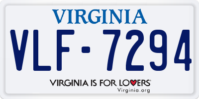VA license plate VLF7294