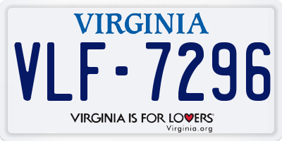 VA license plate VLF7296