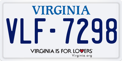 VA license plate VLF7298