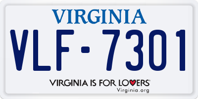 VA license plate VLF7301