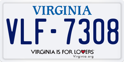 VA license plate VLF7308
