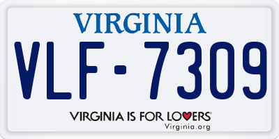 VA license plate VLF7309