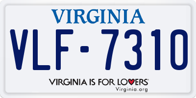 VA license plate VLF7310