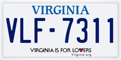 VA license plate VLF7311
