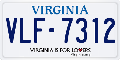 VA license plate VLF7312