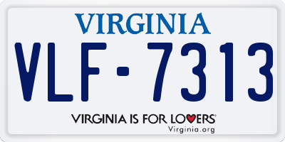 VA license plate VLF7313