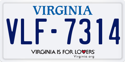 VA license plate VLF7314