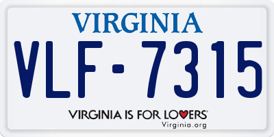 VA license plate VLF7315