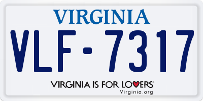 VA license plate VLF7317