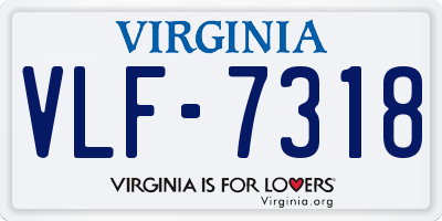 VA license plate VLF7318