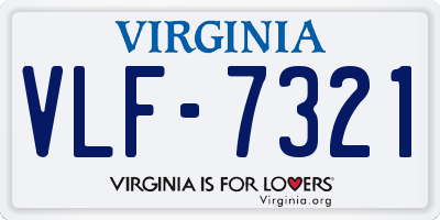 VA license plate VLF7321
