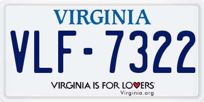 VA license plate VLF7322