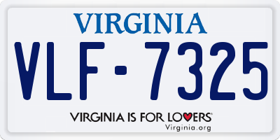 VA license plate VLF7325