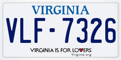 VA license plate VLF7326