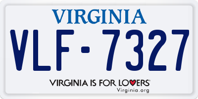 VA license plate VLF7327