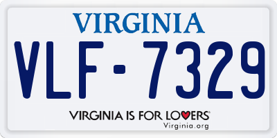 VA license plate VLF7329