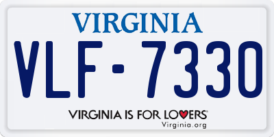VA license plate VLF7330