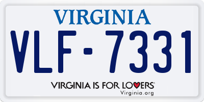 VA license plate VLF7331