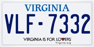VA license plate VLF7332